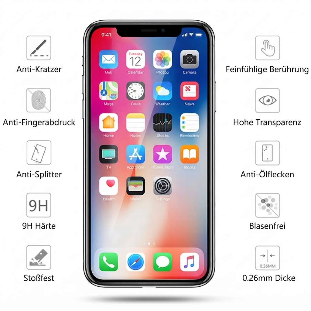 9H Displayschutzfolie aus gehärtetem Glas für iPhone 18 17 – Bild 4