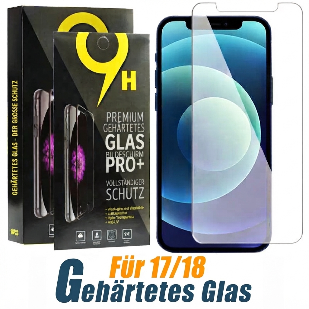 9H Displayschutzfolie aus gehärtetem Glas für iPhone 18 17 – Bild 1
