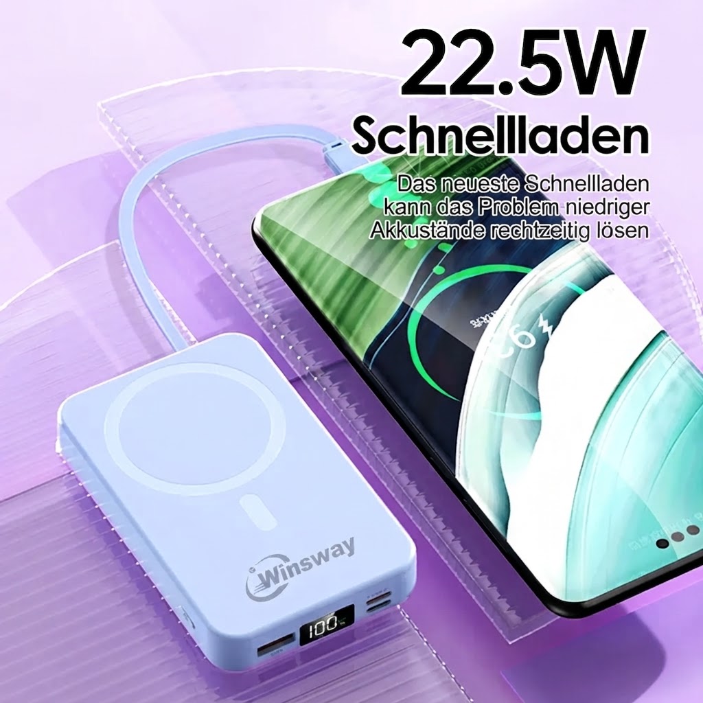 Winsway 10000 mAh faltbare magnetische Powerbank – Bild 2