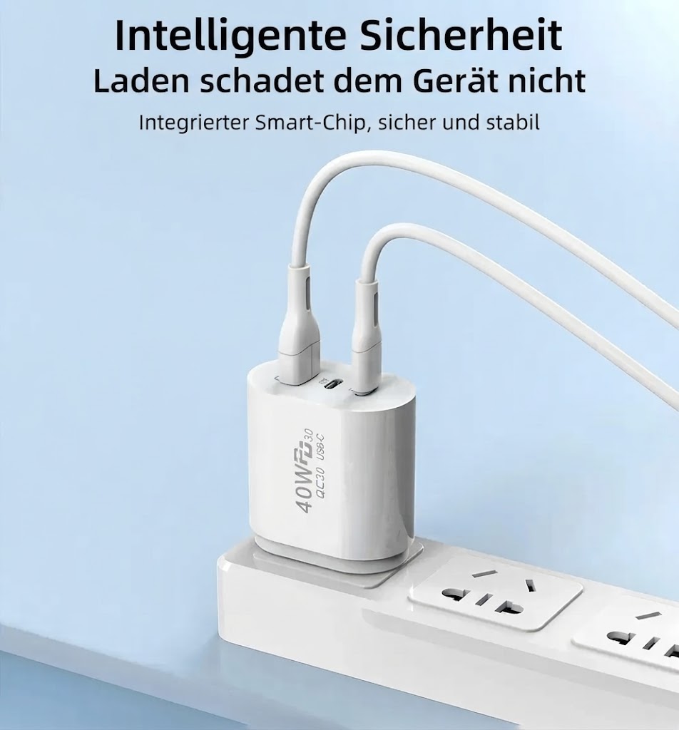 40W PD QC 3.0 Dual USB Ladegerät Schnellladung – Bild 4